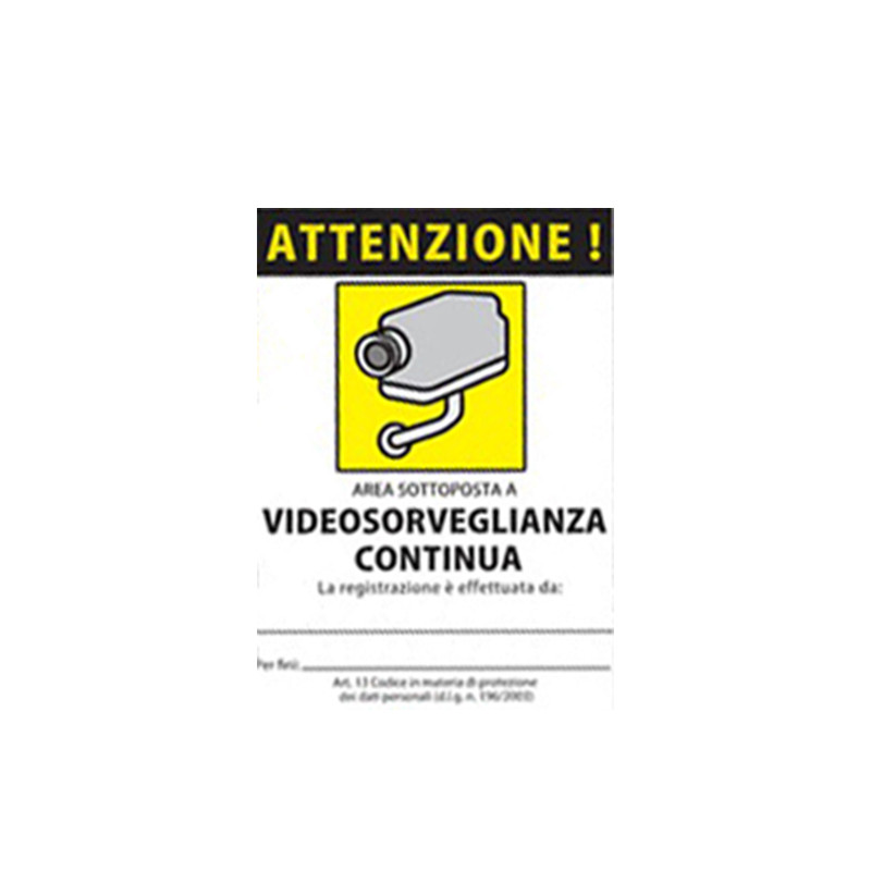 ADESIVO AREA VIDEOSORVEGLIATA A COLORI